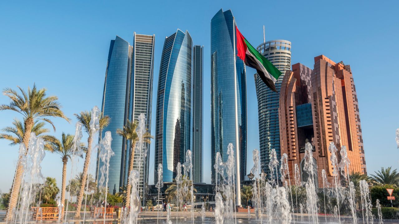 abu dhabi skyline abu dhabi skyline morning time