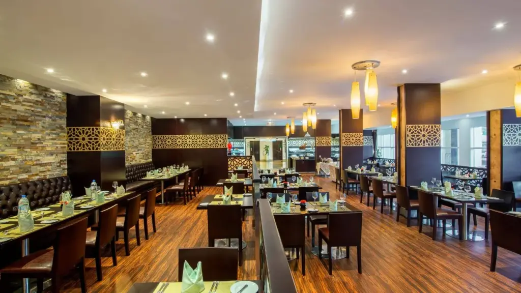 Modern restaurant with elegant decor. The Olive Branch Restaurant