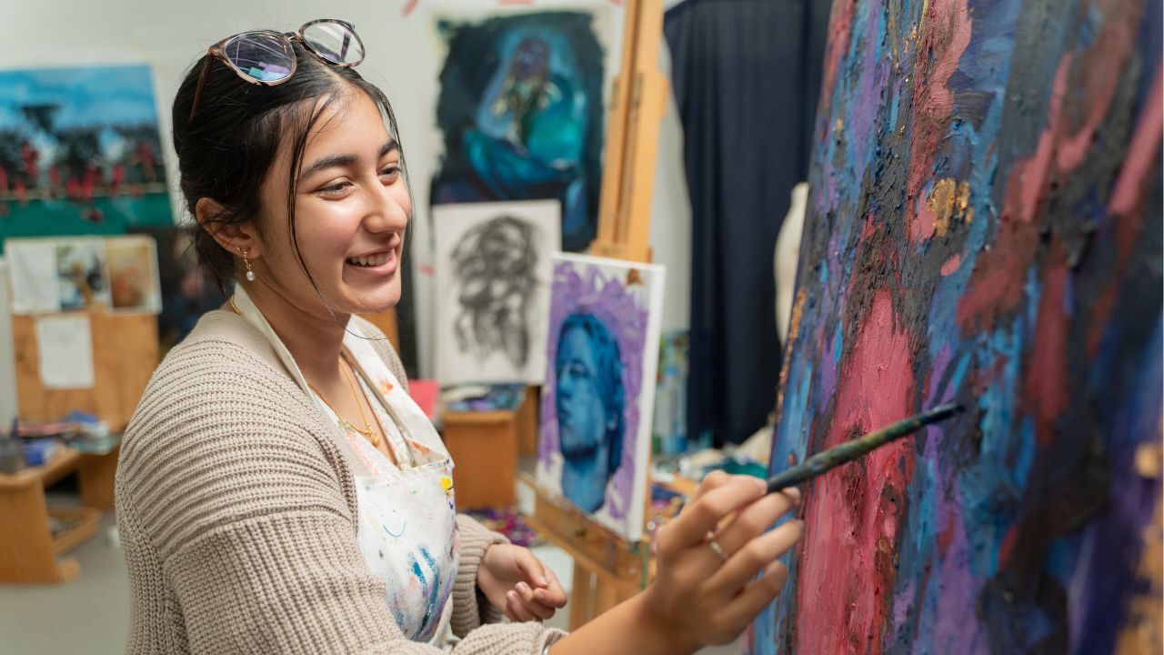 nord anglia international school abu dhabi female student painting