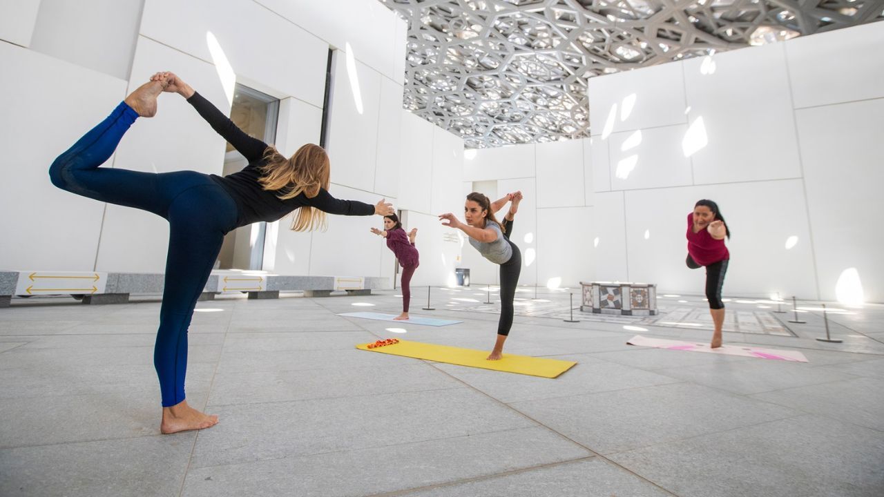 yoga class at Louvre Abu Dhabi