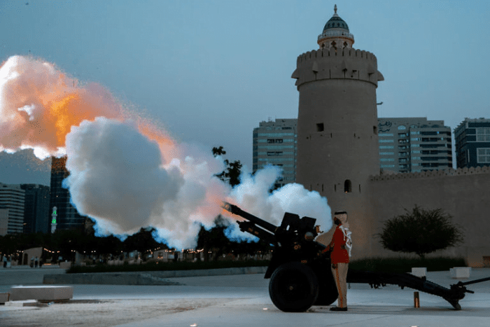 Cannon Firing at Qasr Al Hosn Abu Dhabi during Ramadan UAE