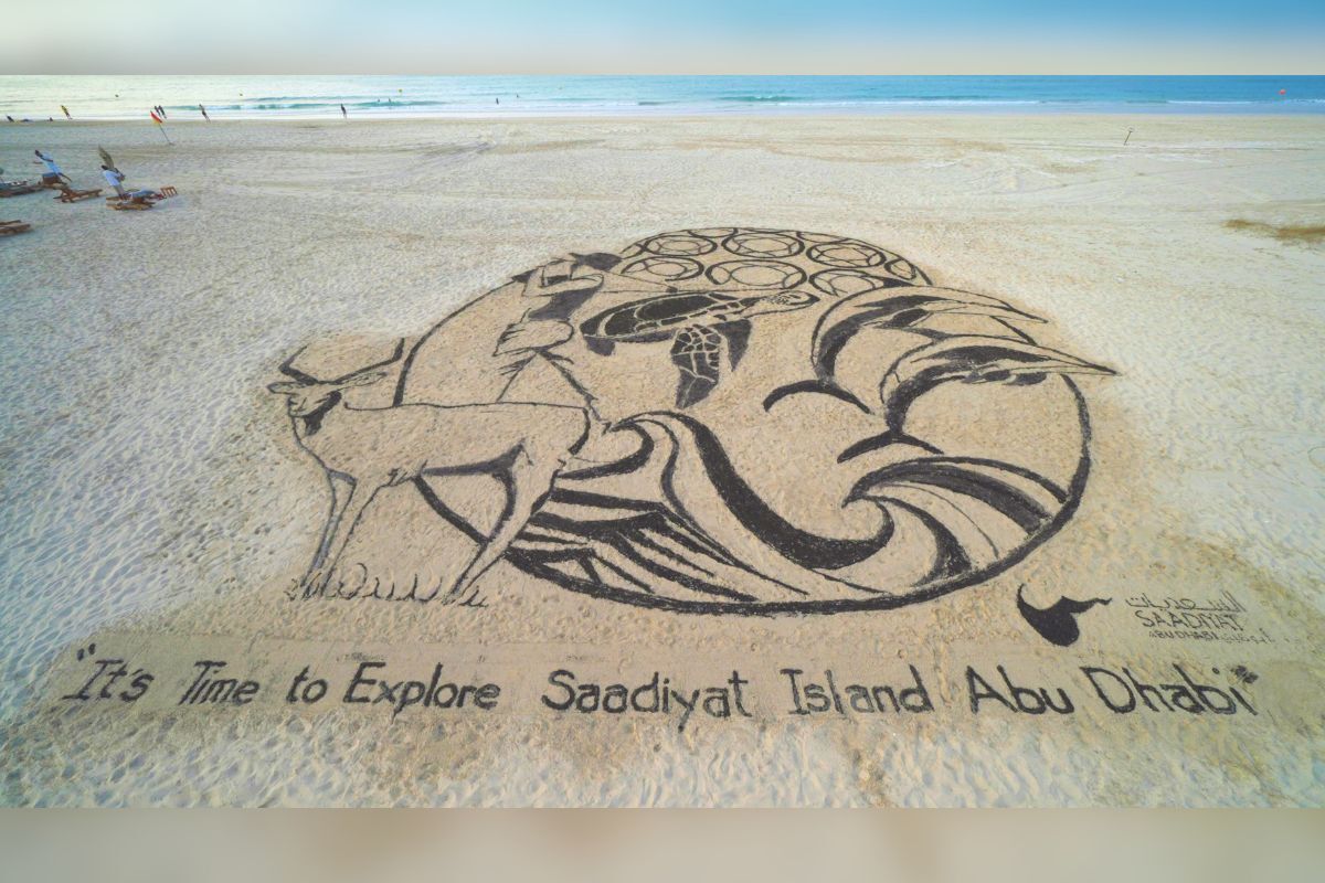 Sand Mural in Saadiyat Island sand art, sand art in saadiyat, saadiyat island abu dhabi, saadiyat island, saadiyat island sand mural, sand mural in abu dhabi