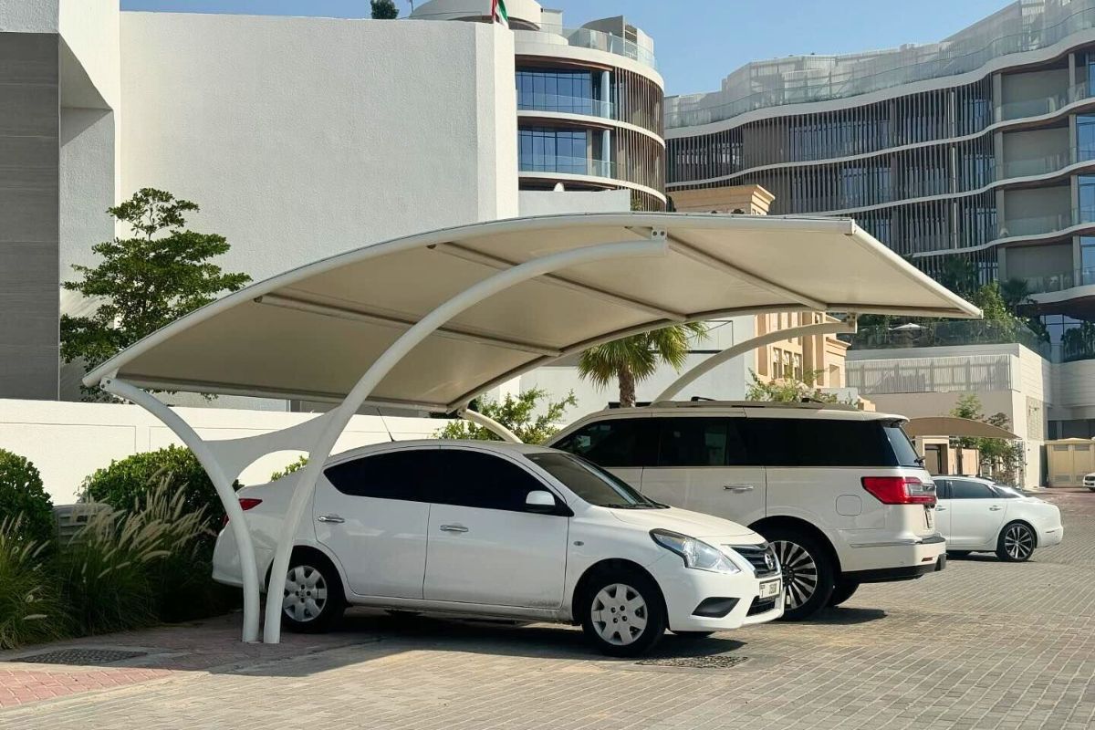 Car park shed in the UAE Cars under the shed in the UAE to keep your car safe this summer