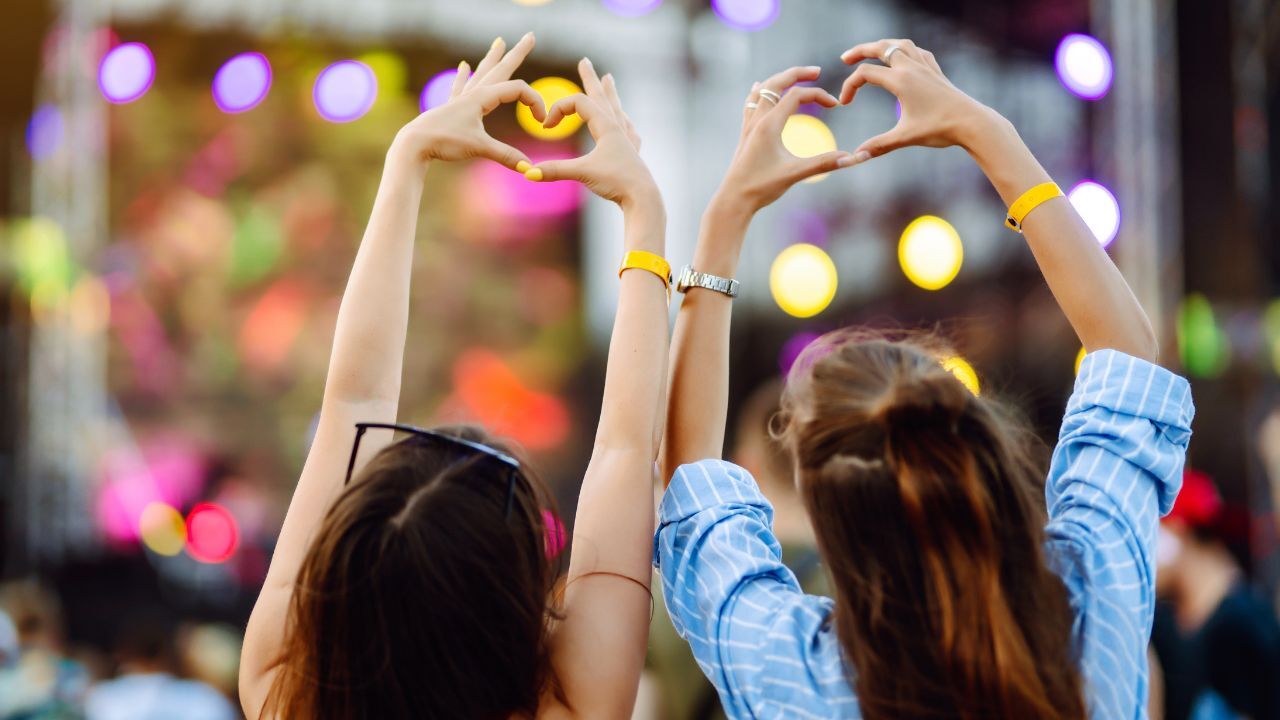 concert friends going together to a concert