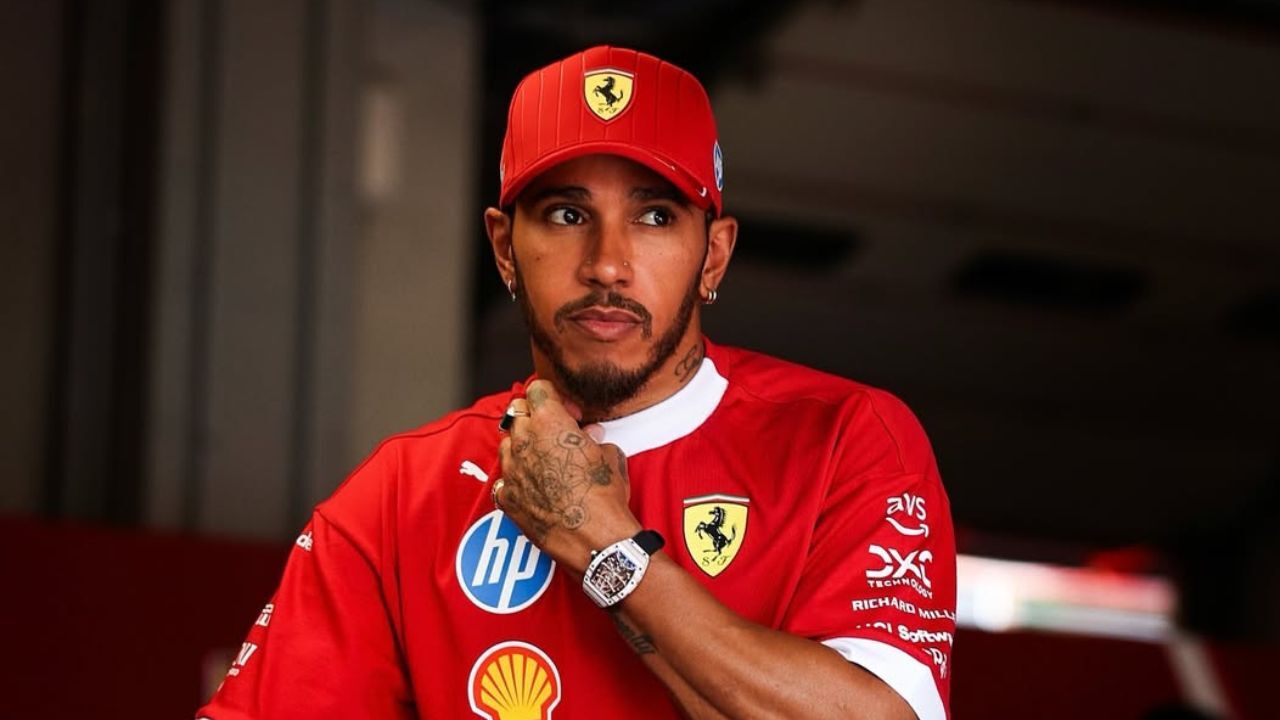 lewis hamilton sir lewis hamilton wearing ferrari gear