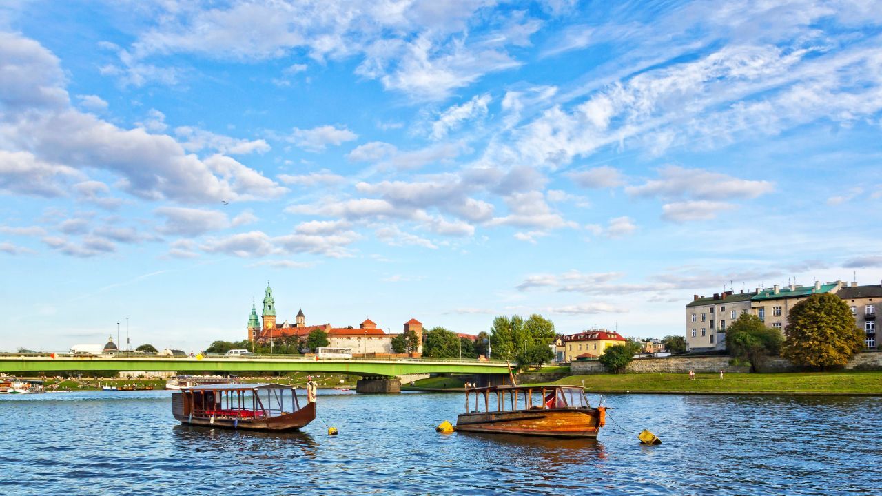 krakow poland boat view