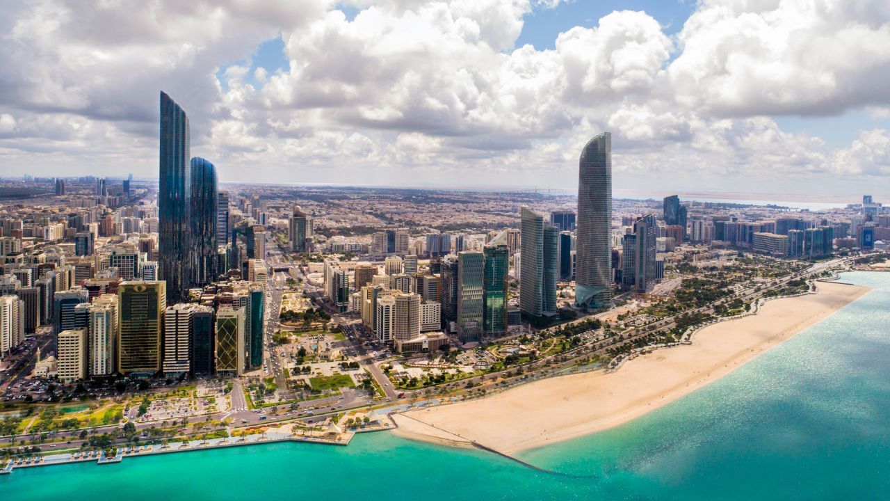 abu dhabi skyline morning time